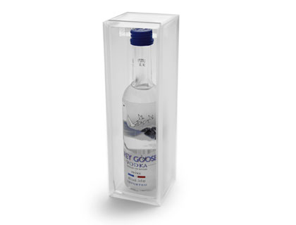 Emballage pour bouteille en acrylique, decoupe en laser