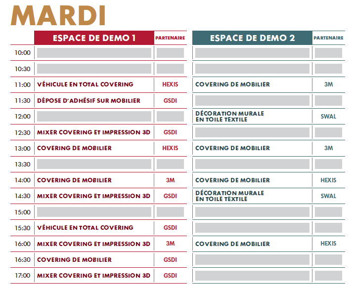 Programme de démo de pose