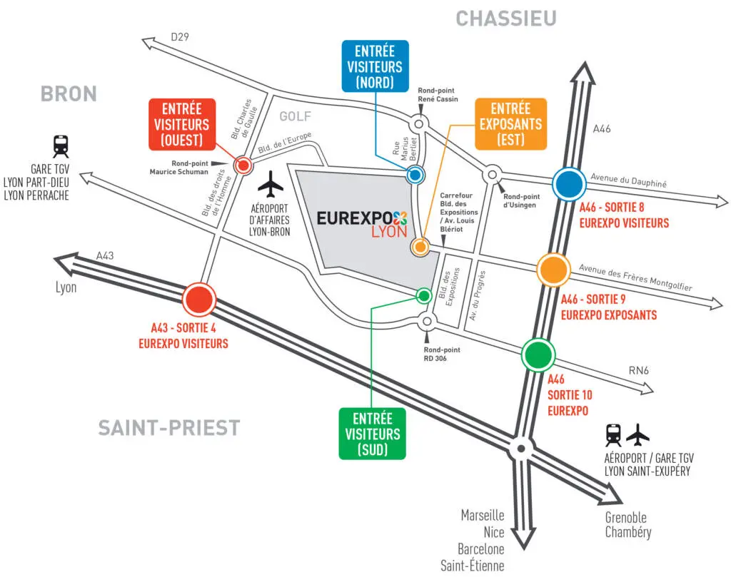 Eurexpo Exposants Avenue Louis Blériot 69680 Chassieu Access - Salon C!Print